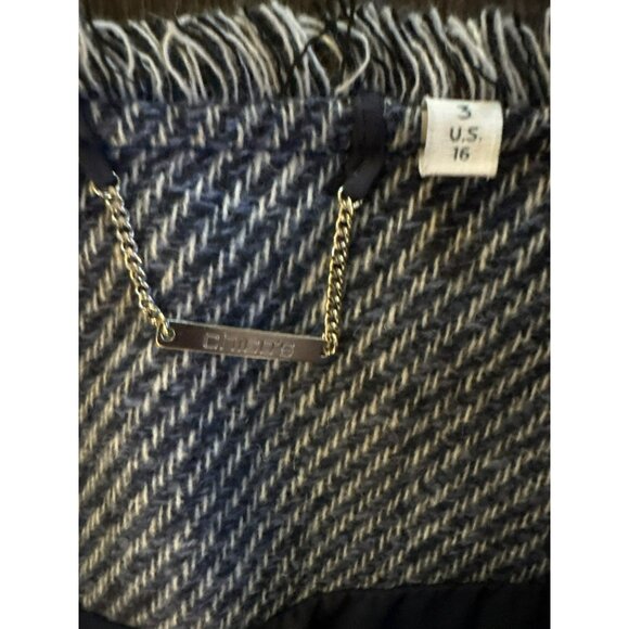 Chico's Tweed Wool Blend Open Front Fringe Trim Jacket Size 3 U.S. 16 - Picture 4 of 9